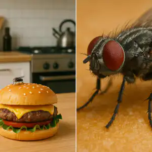 fly on burger
